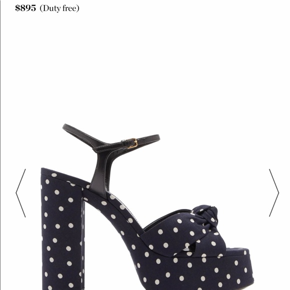 Saint Laurent Bianca  polkadot platform sandals - Picture 5 of 5